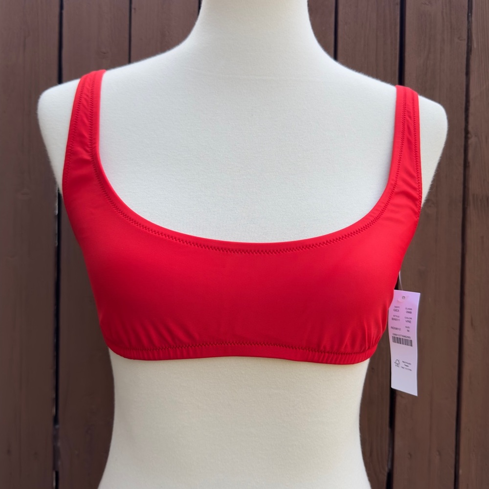 J. Crew | NWT Red Bathing Suit Bikini Top Size Medium Style BX611